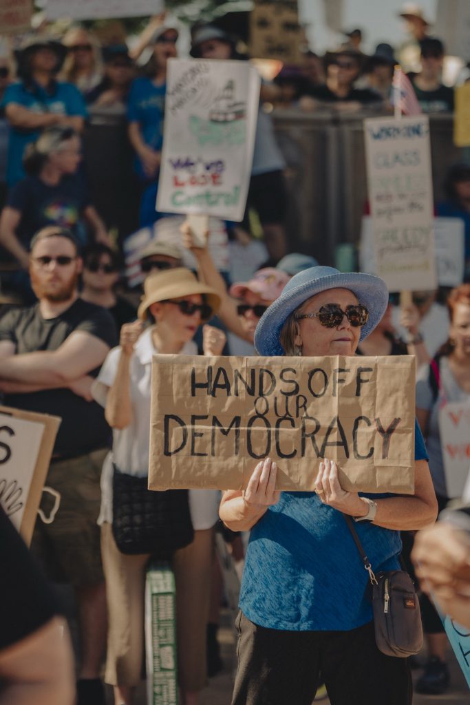 Protest gathering at Arizona State Capitol.